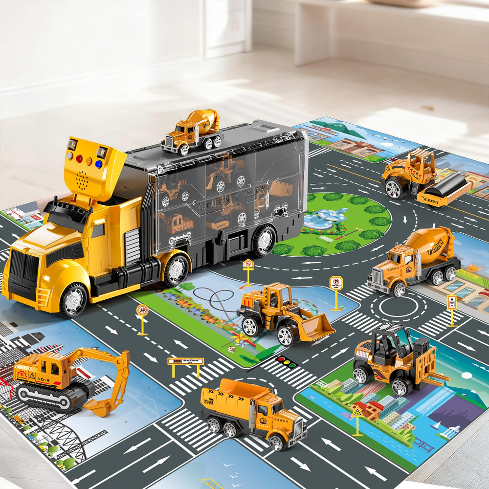 NIPLOOOW carrier truck with flip-top design enables easy insertion and removal of vehicles.