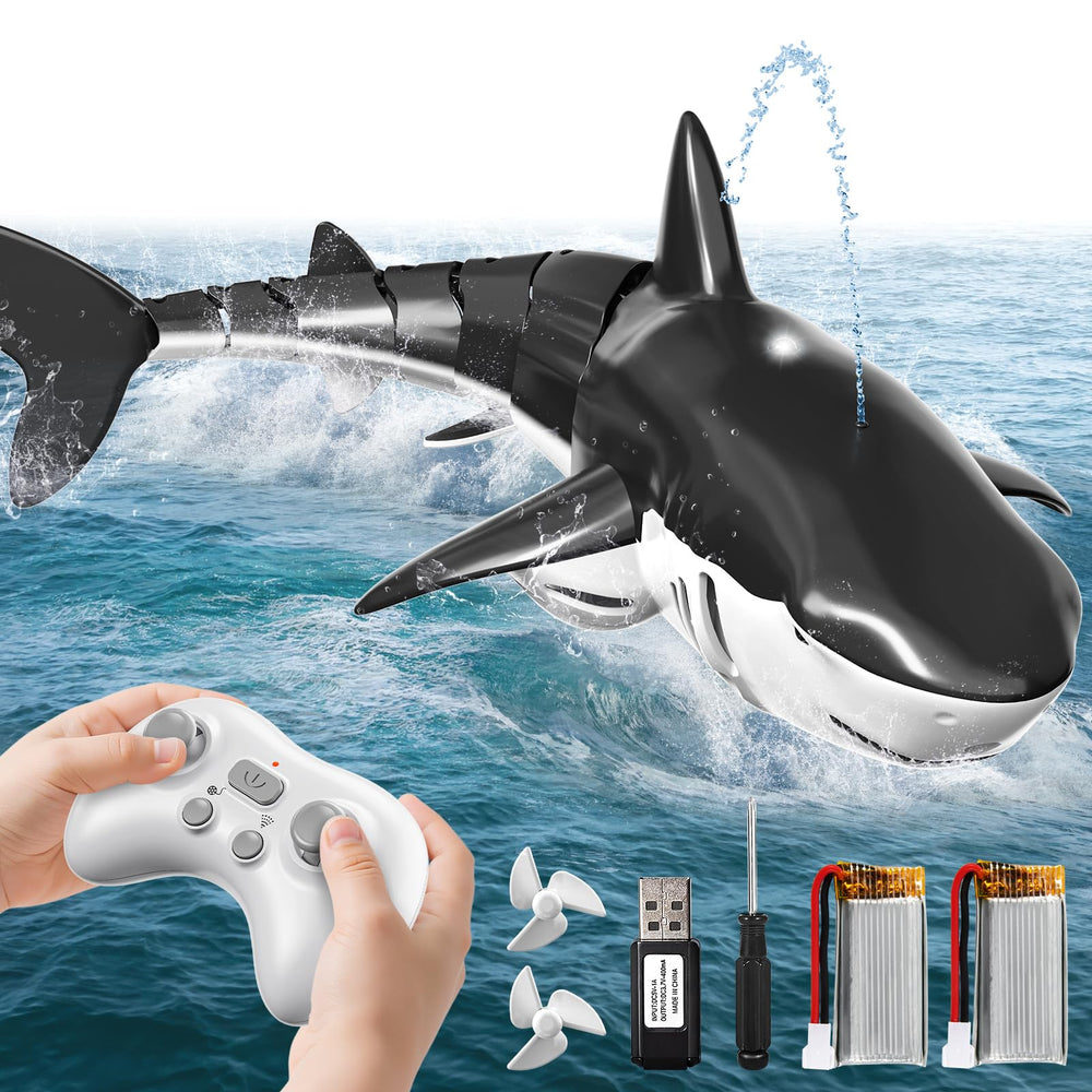 NIPLOOOW RC shark toy remote in action for realistic swimming