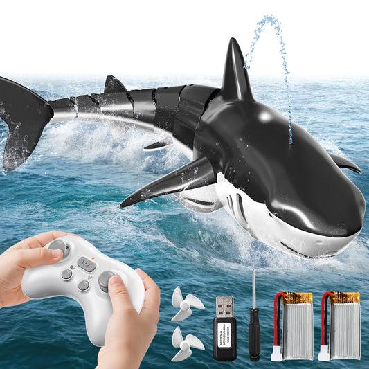 NIPLOOOW RC shark toy remote in action for realistic swimming