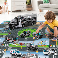 NIPLOOOW simulated road mat provides a soft, safe play surface for multiple kids.