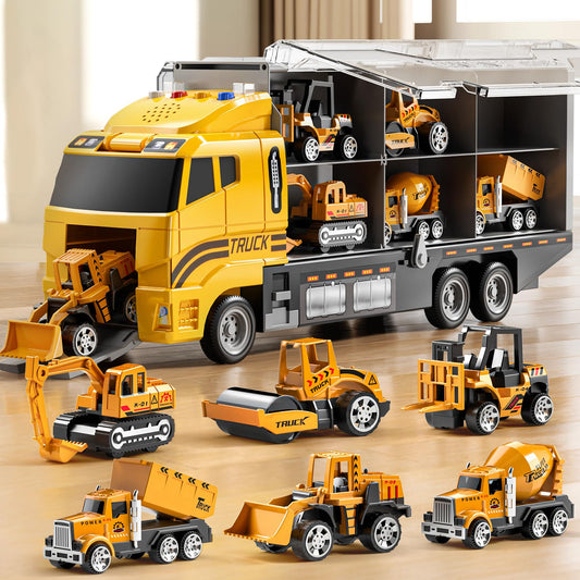 NIPLOOOW construction truck set with play mat enables group play and exploration.