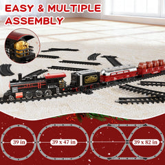 NIPLOOOW train set LED headlights brighten night-time play.