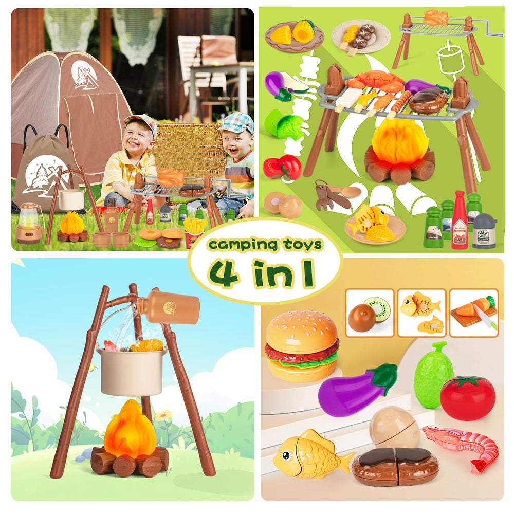 NisKaqsn kids camping play scenery for imaginative outdoor fun