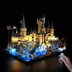 Nitemode LED light kit lights Lego 76419 Castle and Grounds for enhanced display.