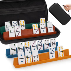 NiToy double-six domino tiles for family games with color-coded pips