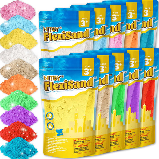 NiToy FlexiSand 19lbs with 10 colors for creative play and color mixing