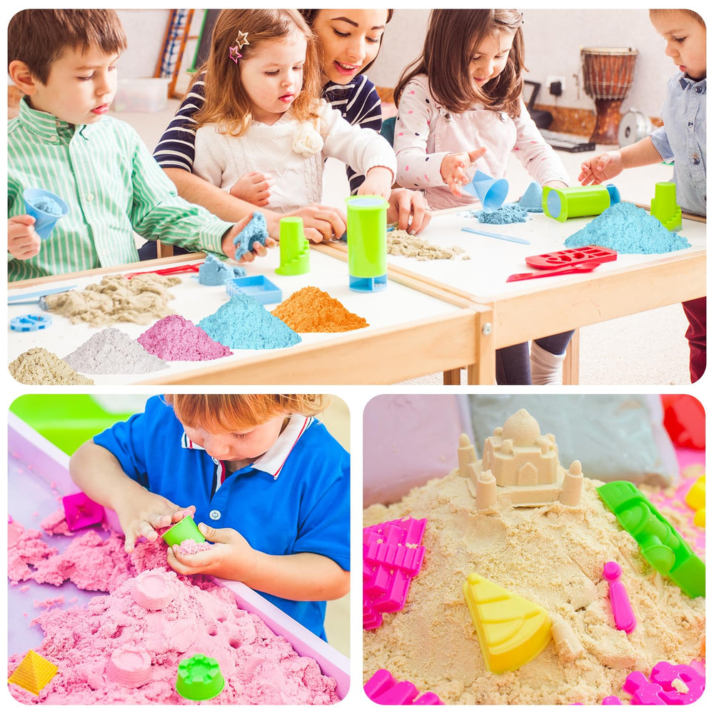 NiToy FlexiSand moist beach-like texture enhances tactile exploration.