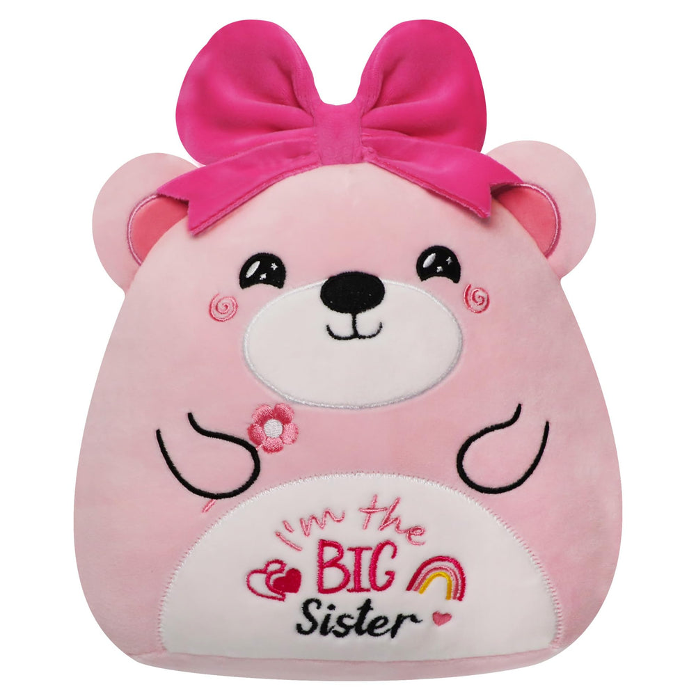NIUBEHOHO big-sister bear pink embroidery, bonding keepsake for sisters