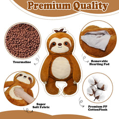 NIUBEHOHO sloth plush heats in 90 seconds for quick warmth
