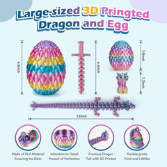 NIUCOO dragon egg interior reveals movable dragon for dynamic poses.