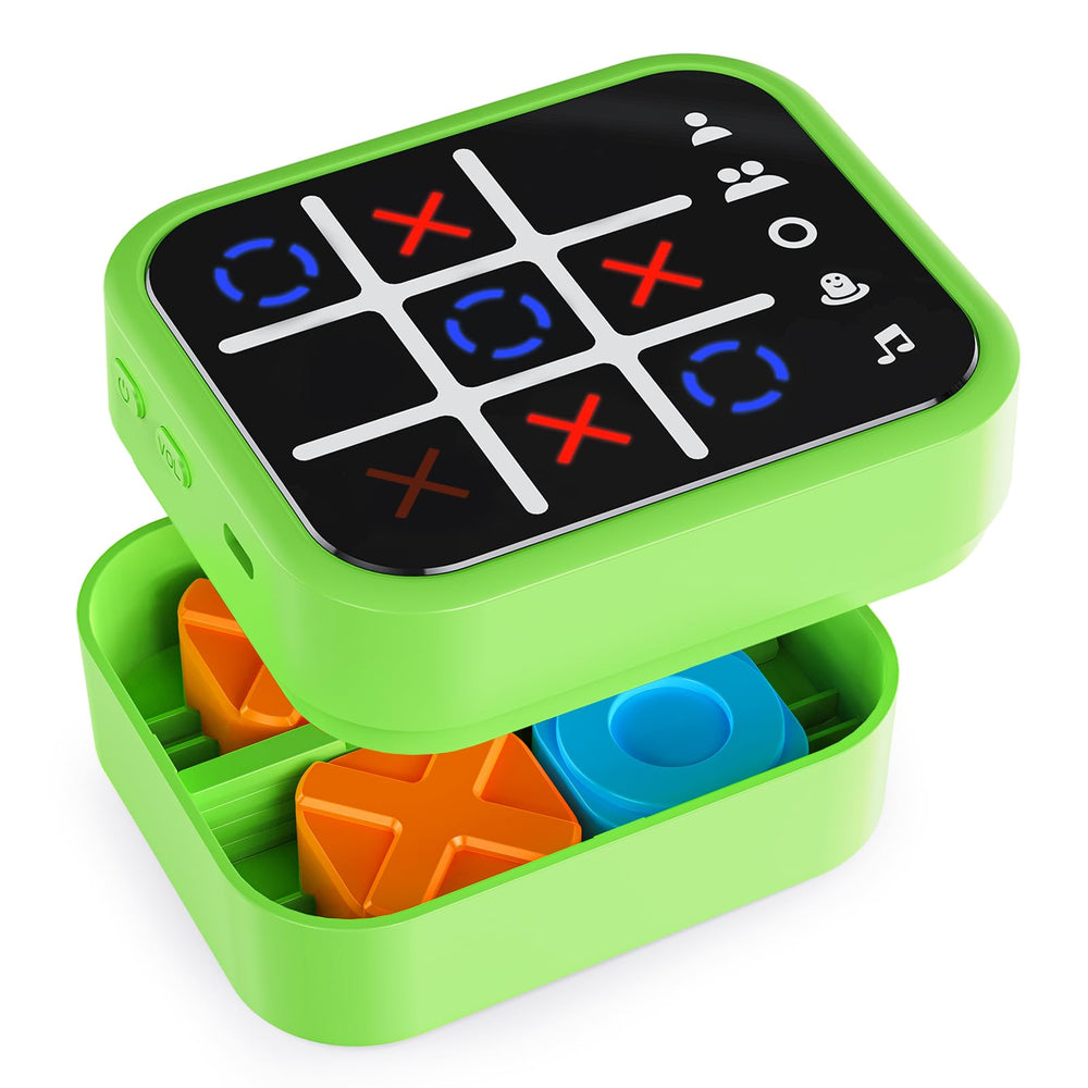 Niufuntek rechargeable tic tac toe game box front view for on-the-go fun.