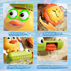 Niulife valves water wheel bath toy teaches cause-and-effect while water flows.