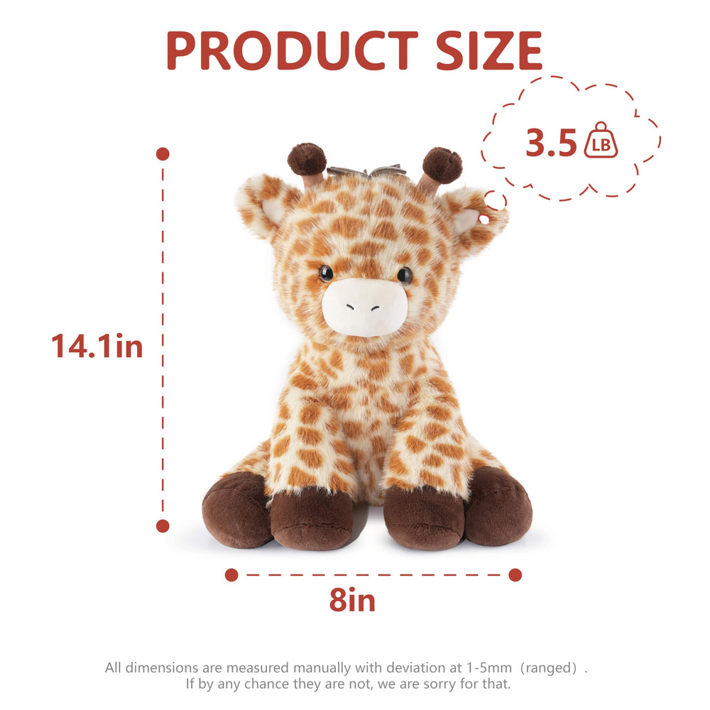 Niuniu Daddy 14-inch weighted giraffe close-up fur texture invites gentle cuddles
