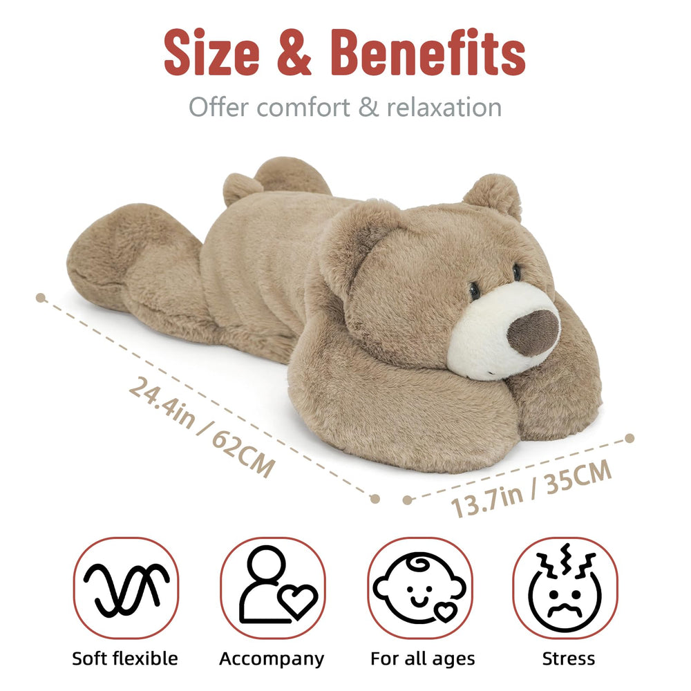 Niuniu Daddy 24in weighted teddy bear closeup fur detail