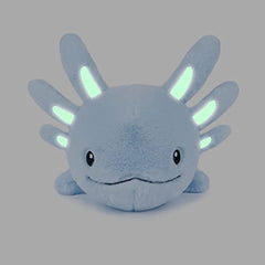 Niuniu Daddy blue axolotl weighted plush side view, great for desk or bed nesting