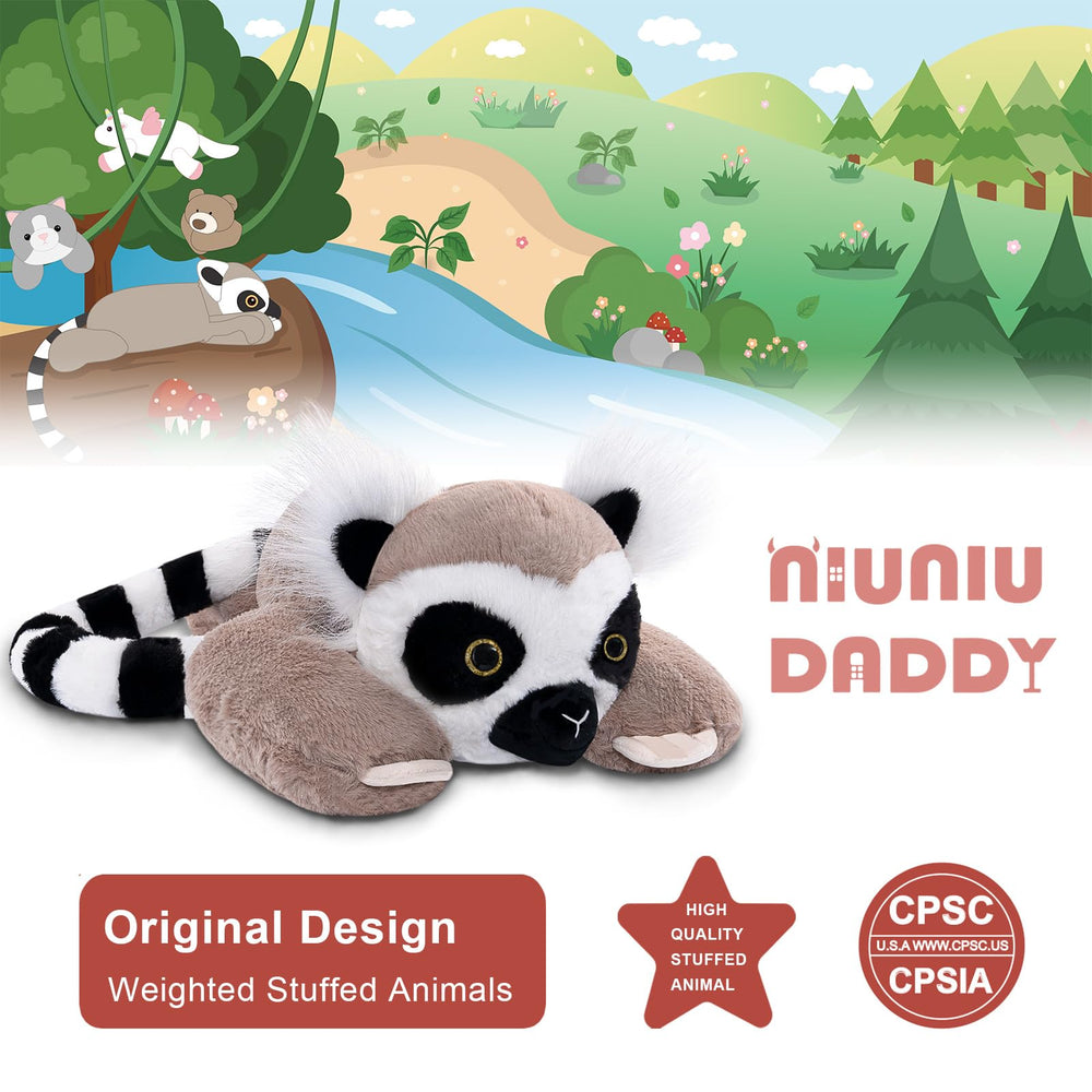Niuniu Daddy weighted lemur serves as a decorative, cozy room accent.