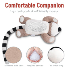 Niuniu Daddy weighted lemur hind legs provide steady support during cuddles.