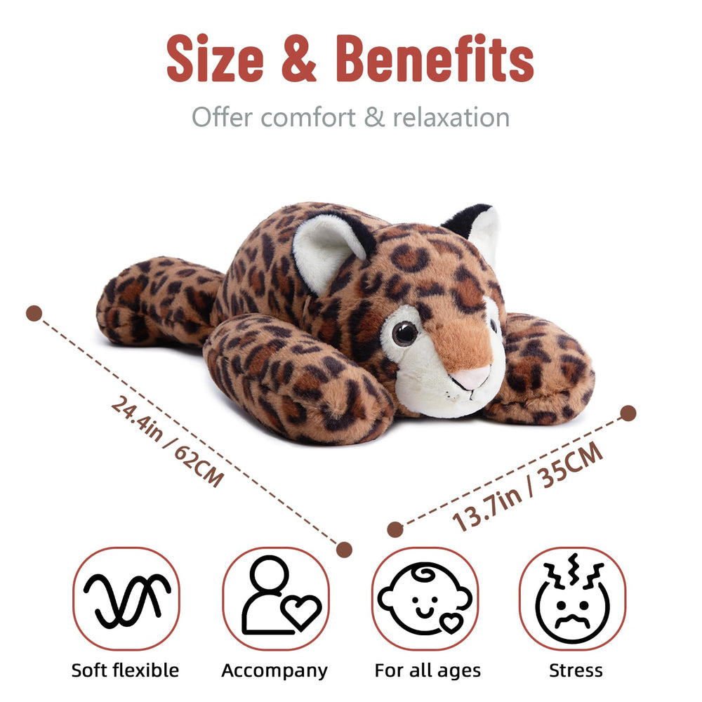Soft Niuniu Daddy leopard weighted plush fur close-up for sensory touch.