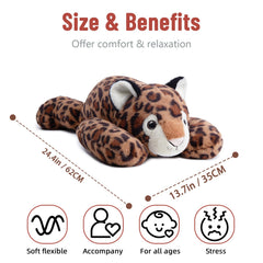 Soft Niuniu Daddy leopard weighted plush fur close-up for sensory touch.