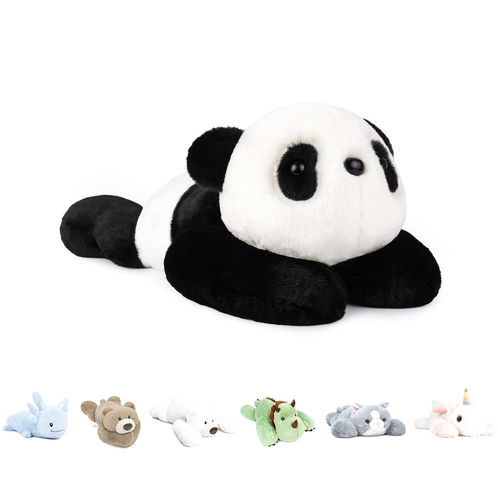 Niuniu Daddy Panda Weighted Plush front view, ideal for comforting hugs.