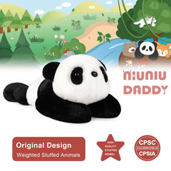 Niuniu Daddy Panda Weighted Plush texture close-up for sensory play.