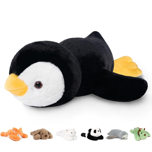 Niuniu Daddy Penguin weighted plush—front view for cozy hugs and comfort.