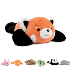 Niuniu Daddy red panda weighted plush for cozy hugs and comfort.