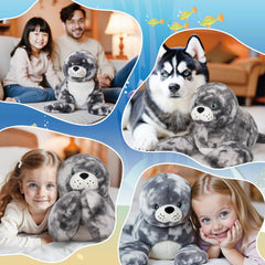 Niuniu Daddy seal plush close-up of fluffy fur texture for cozy touch