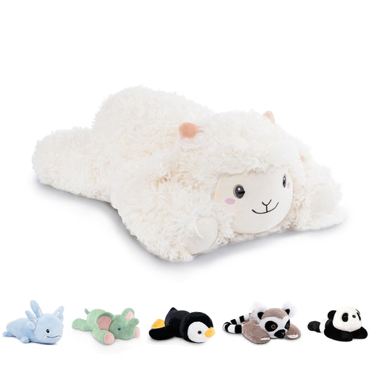 Niuniu Daddy weighted sheep plush belly close-up highlights hug-friendly weight