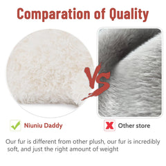 Niuniu Daddy weighted sheep plush fur close-up reveals soft 0.59-inch fur for cuddling
