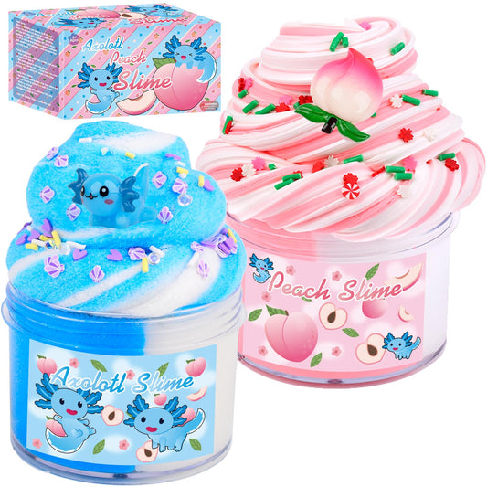 Niuruilsi Axolotl Cloud Slime close-up with peach add-ins for tactile play