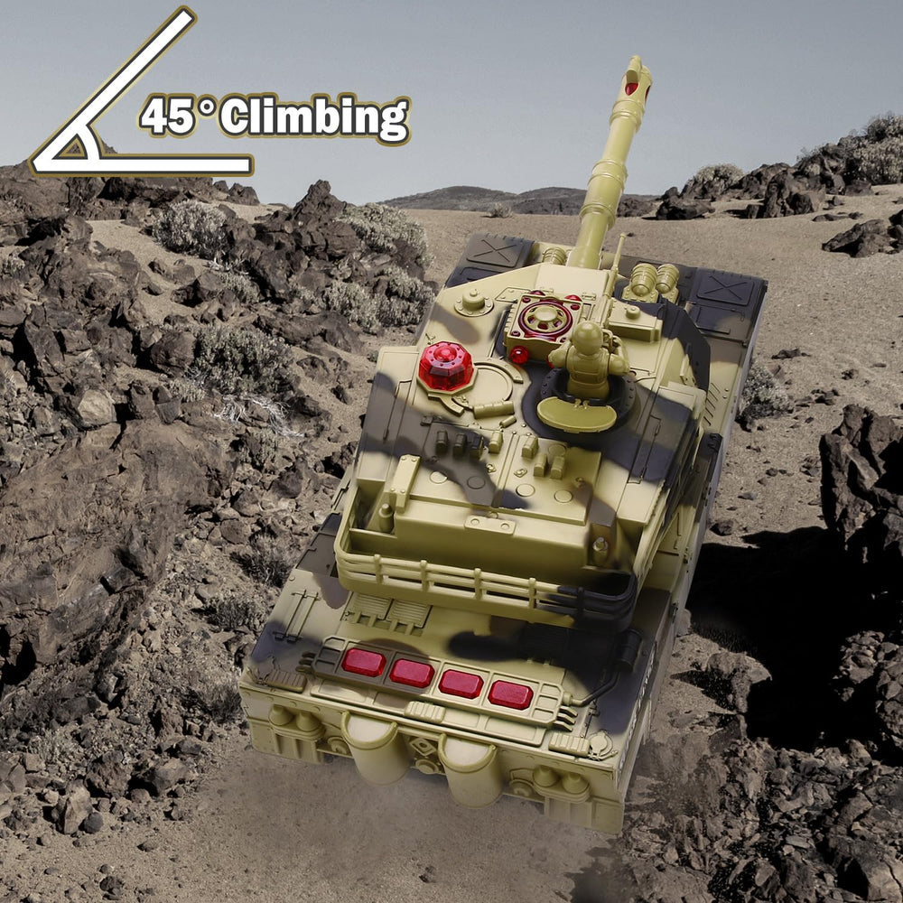 NIWOTA RC tank includes two rechargeable batteries for extended play