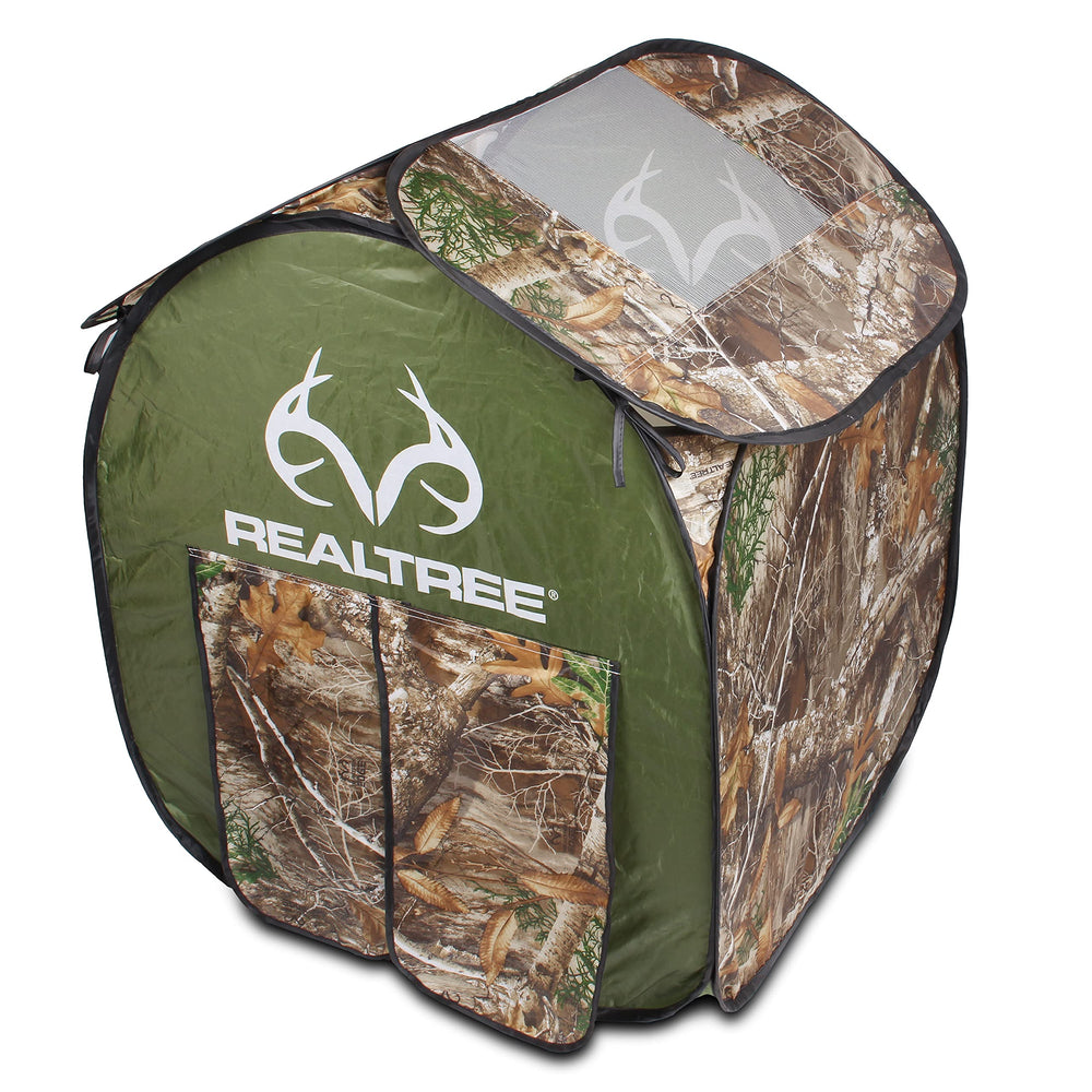NKOK Realtree Pop Up Play House front view showing quick setup for outdoor play