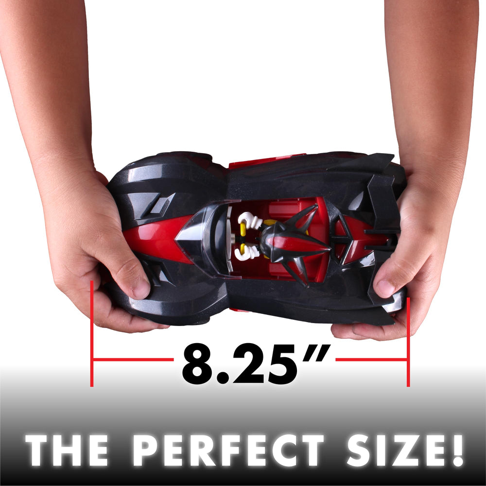 NKOK Shadow The Hedgehog RC car with rubber tires for grip.