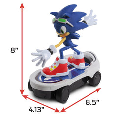 NKOK Sonic figure on skateboard with bright colors for imaginative play.