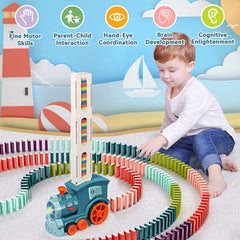 Noaideoi domino train automatic-function helps kids explore cause and effect.