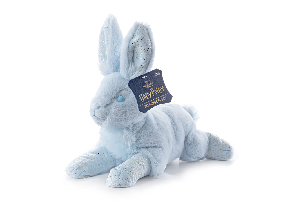 The Noble Collection Harry Potter Patronus Hare plush front view, ideal cuddle buddy for fans