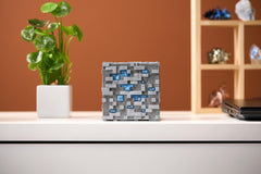 The Noble Collection Minecraft Diamond Ore illuminated detail showing the LED glow