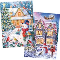 Noceba Christmas Cottage Puzzles 2-Pack cover image showing two festive 500-piece sets.