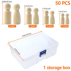 NODG peg dolls in varied sizes for creative painting projects.