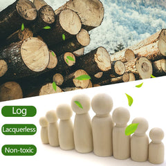 NODG wooden dolls with smooth edges, perfect for hand painting.