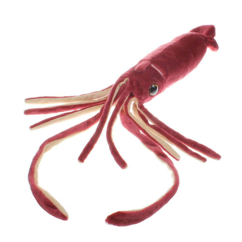Nohito giant red squid plush full-length for cuddling and display.
