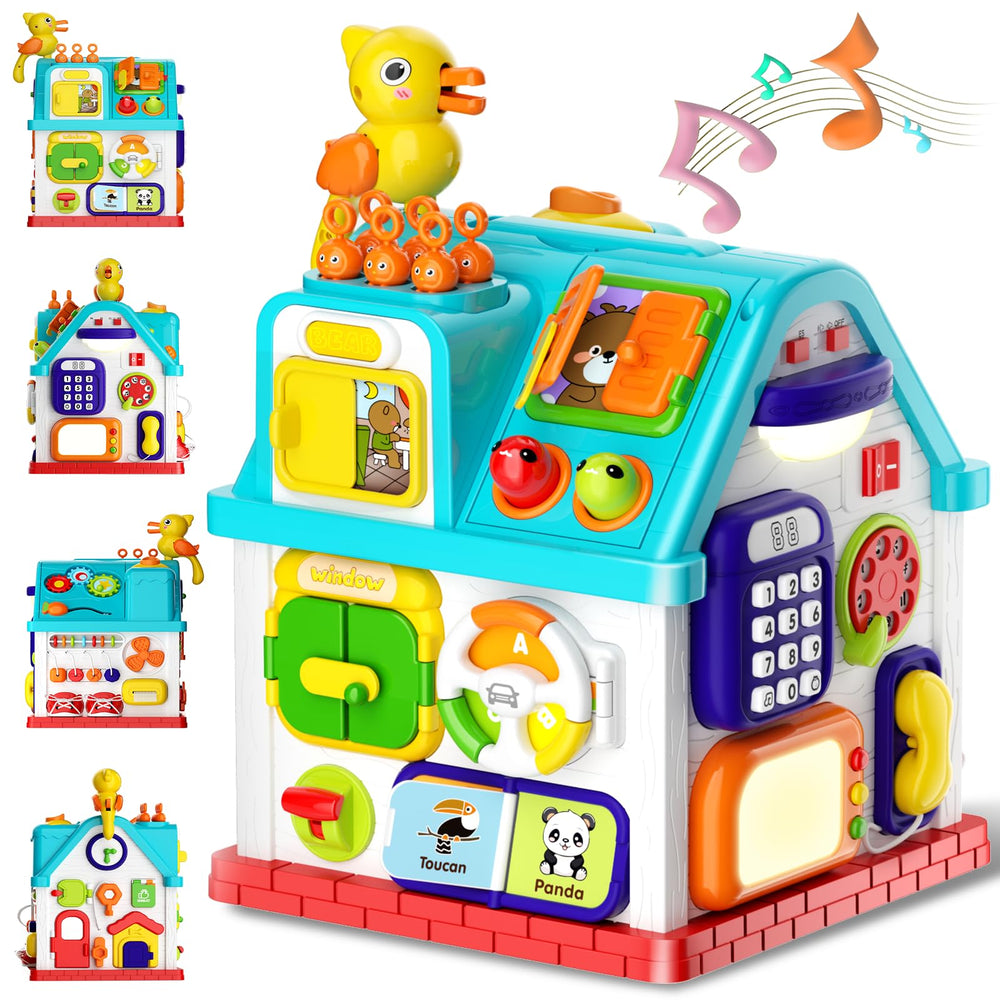 Noltola 20-in-1 Musical Learning House front view promotes early exploration.