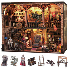 NookMaster Knight of Glory kit assembly with detailed miniature architecture for hobbyists