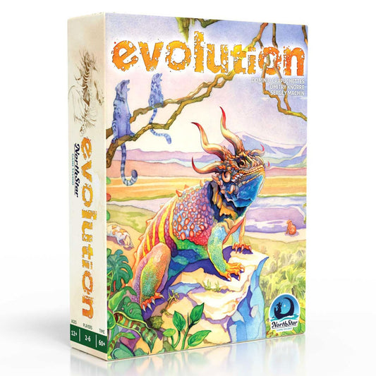 North Star Games Evolution cover highlights vibrant art for family-friendly game nights