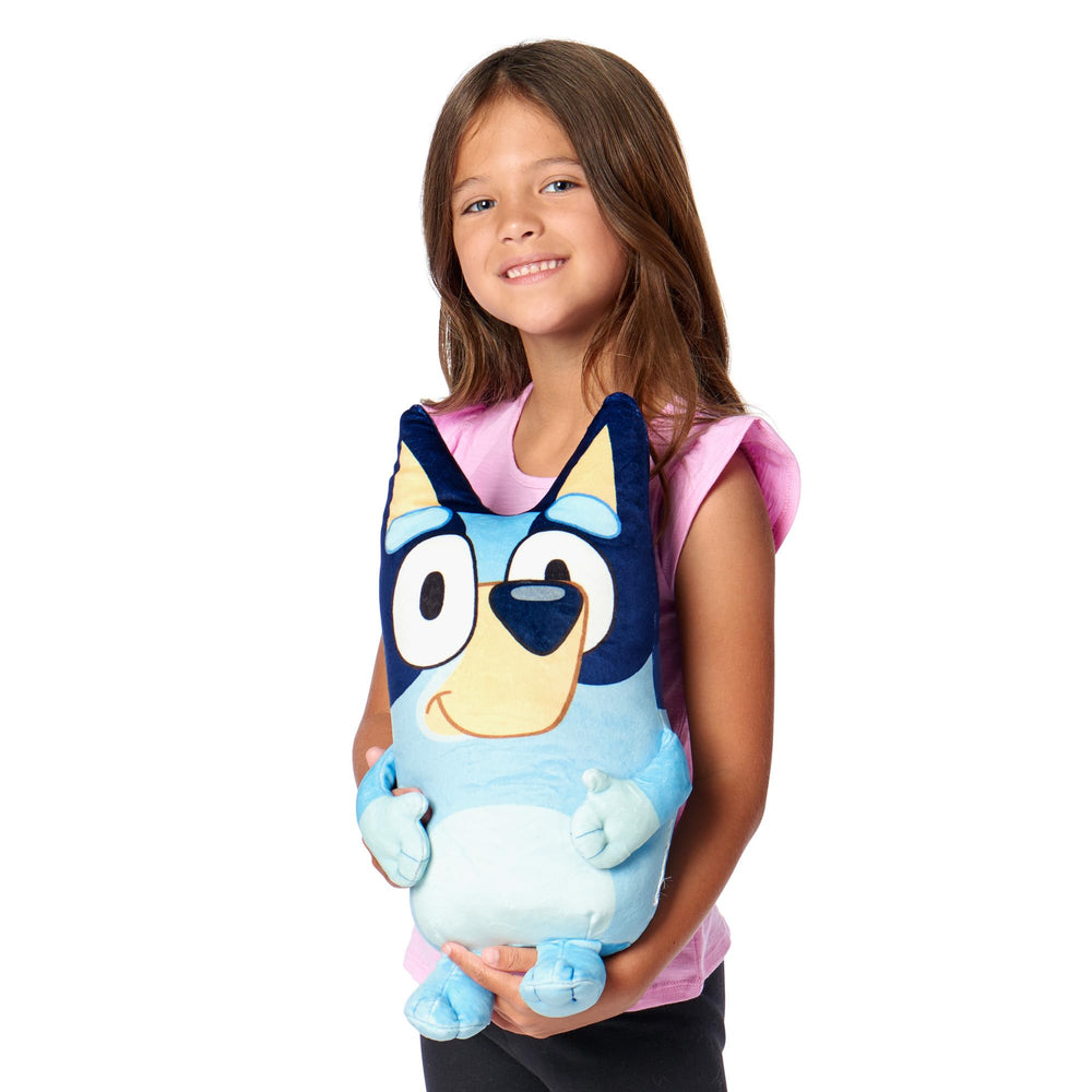Northwest Bluey Cloud Hugger Pillow side angle showing plush comfort