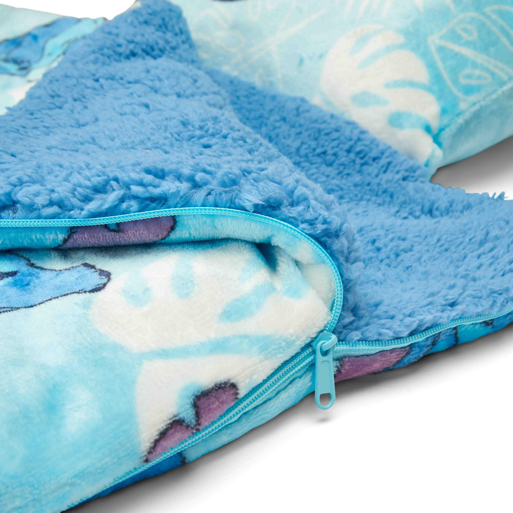 Northwest Lilo and Stitch slumber bag folded for compact travel and storage