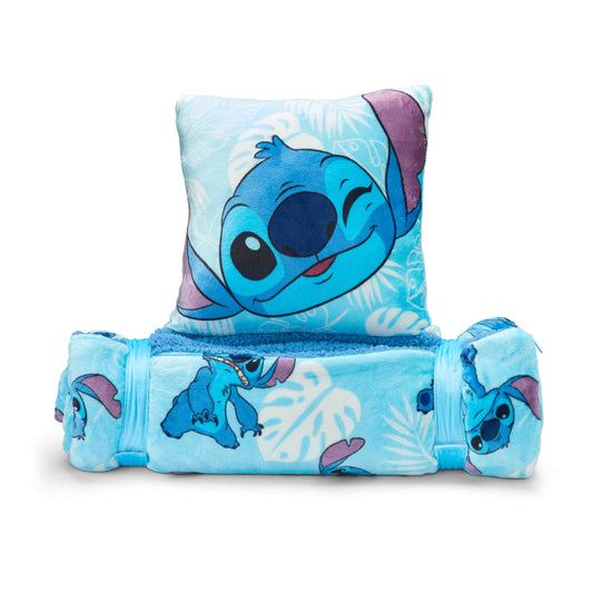 Northwest Lilo and Stitch slumber bag front view with silk touch sherpa for cozy lounging