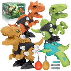 NORYOSE yellow T-Rex take apart toy for hands-on STEM learning and problem solving.