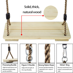 NOSTIFY tree straps and carabiners securing the swing for safe outdoor installation